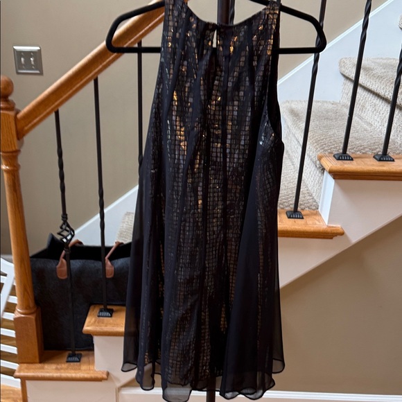 Signature by Sangria Black and Silver Sleeveless Midi Dress - Picture 2 of 2